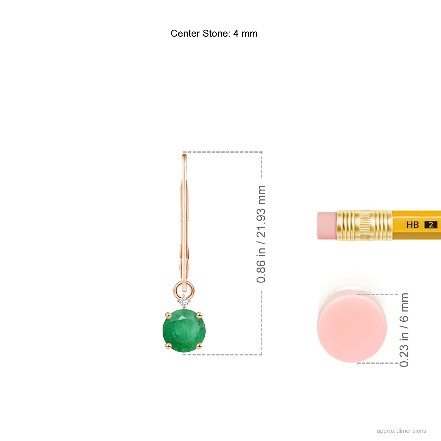 A - Emerald / 0.5 CT / 14 KT Rose Gold