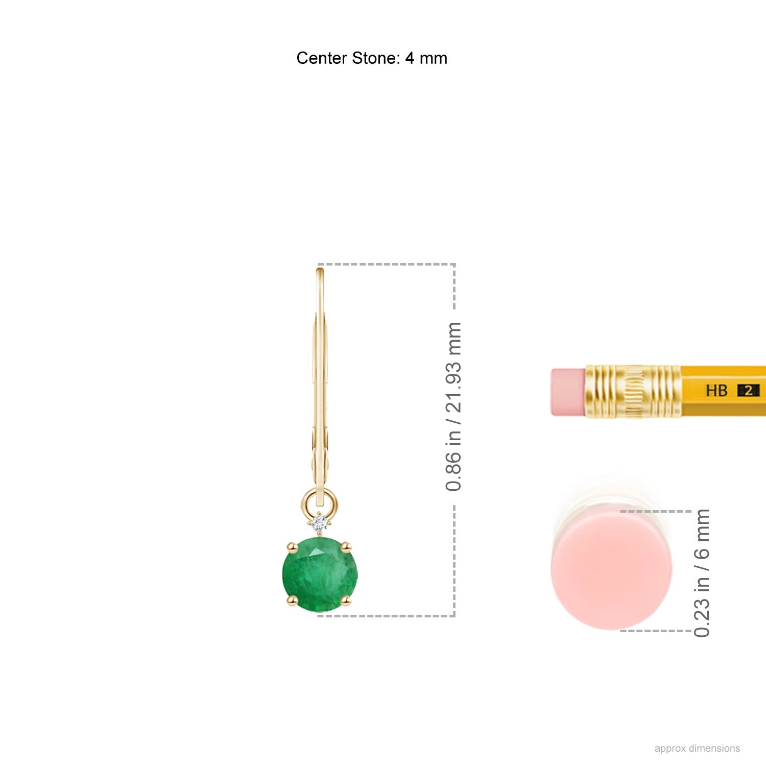 A - Emerald / 0.5 CT / 14 KT Yellow Gold