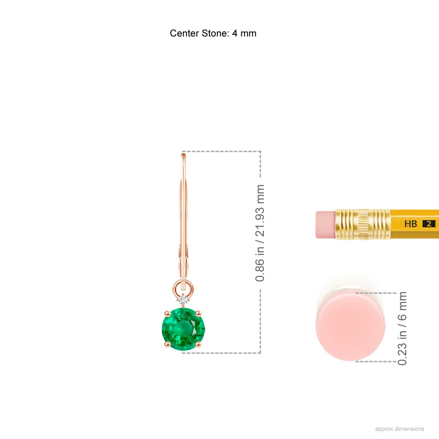 AAA - Emerald / 0.5 CT / 14 KT Rose Gold