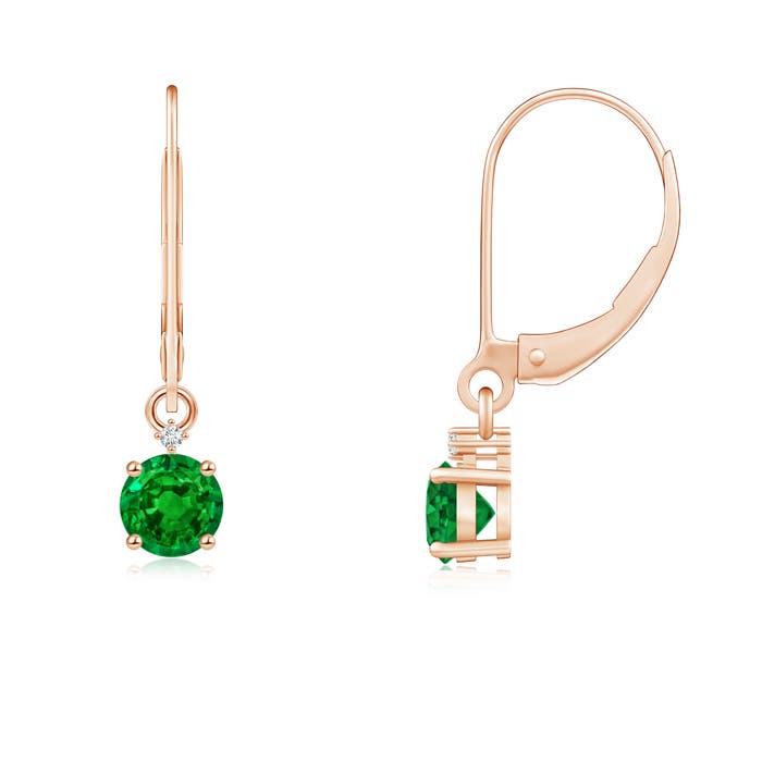 AAAA - Emerald / 0.5 CT / 14 KT Rose Gold