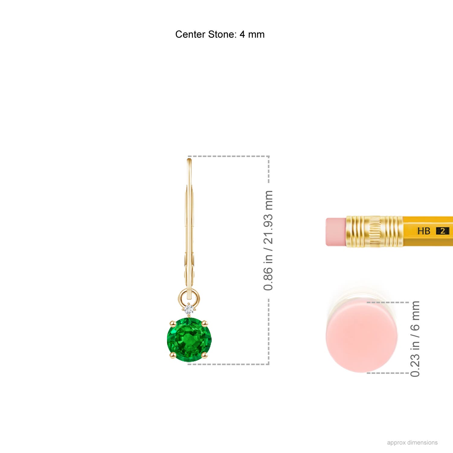 AAAA - Emerald / 0.5 CT / 14 KT Yellow Gold