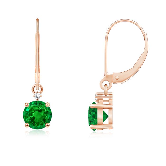 AAAA - Emerald / 0.94 CT / 14 KT Rose Gold