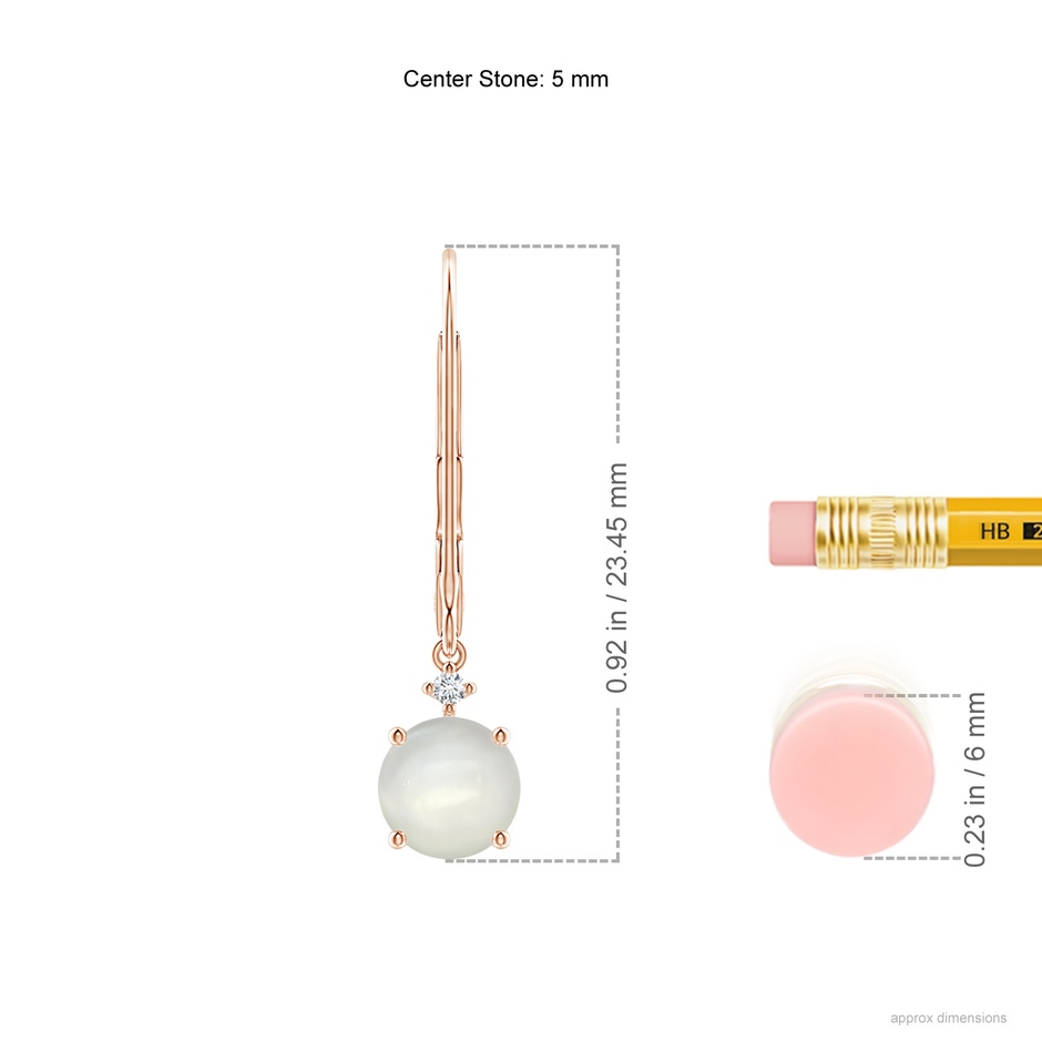 5mm AAAA Solitaire Moonstone Dangle Earrings in Rose Gold product image
