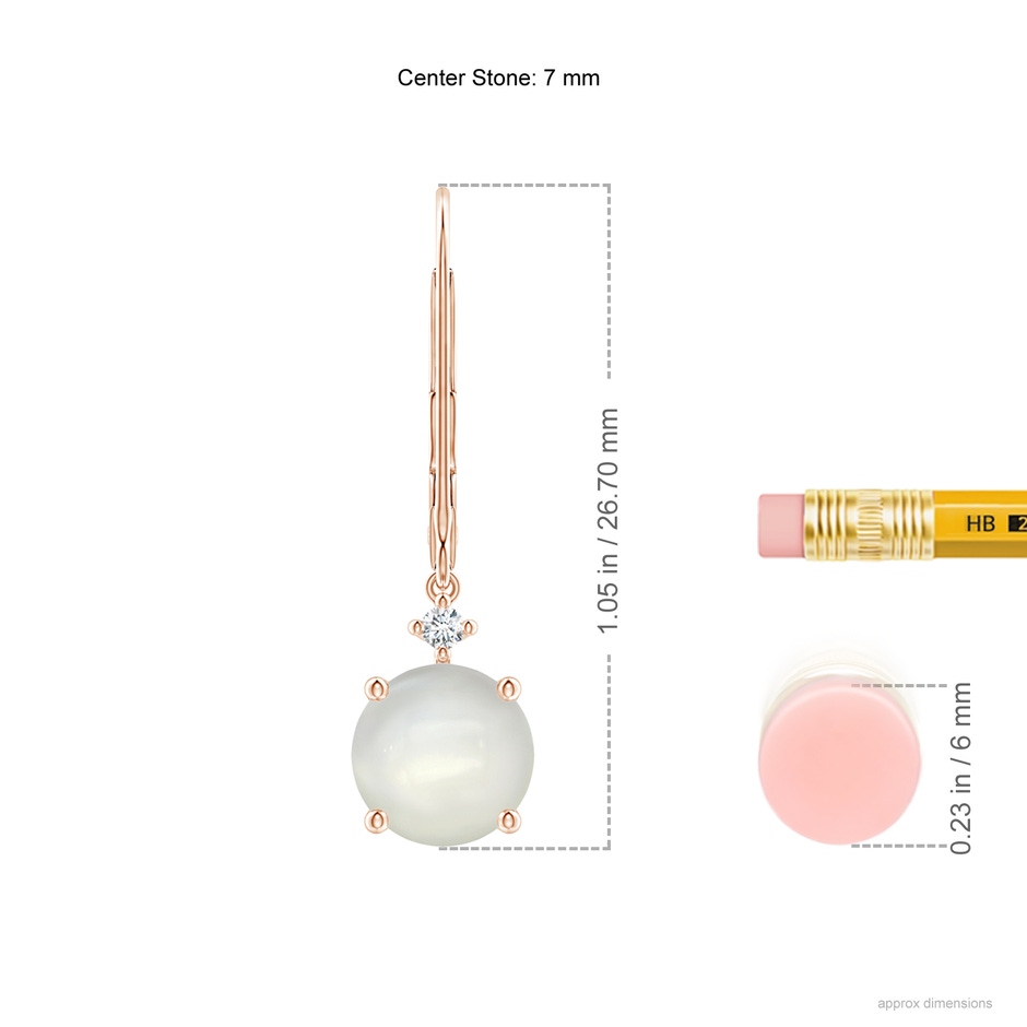 7mm AAAA Solitaire Moonstone Dangle Earrings in Rose Gold product image