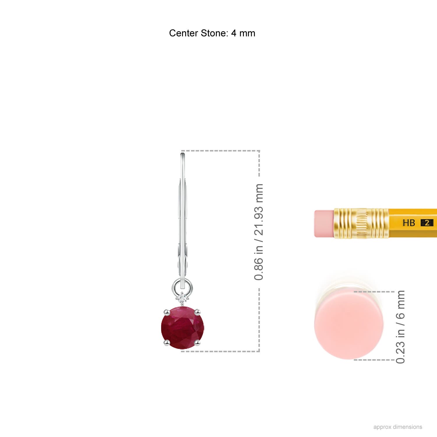 A - Ruby / 0.7 CT / 14 KT White Gold