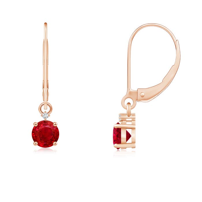 AAA - Ruby / 0.7 CT / 14 KT Rose Gold