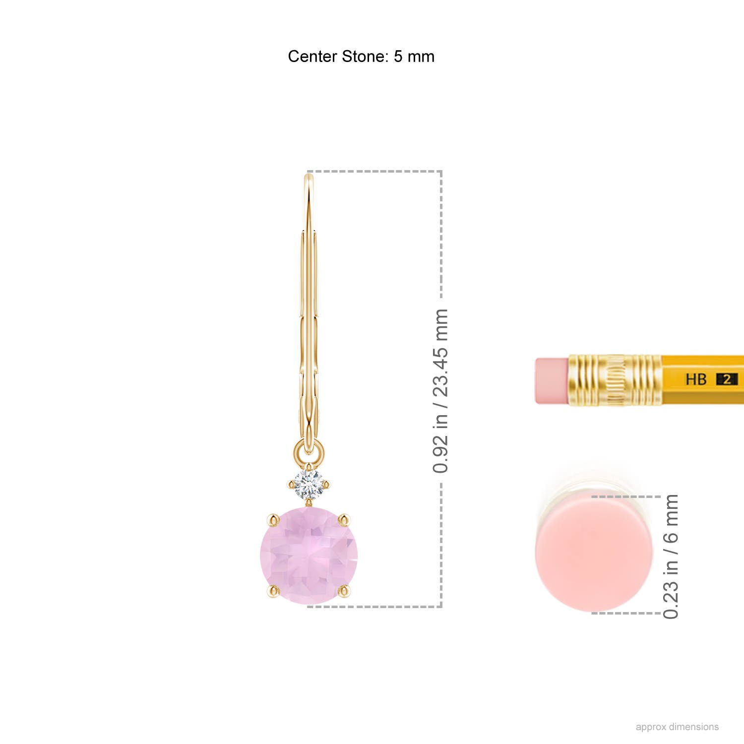 AAAA - Rose Quartz / 1.02 CT / 14 KT Yellow Gold