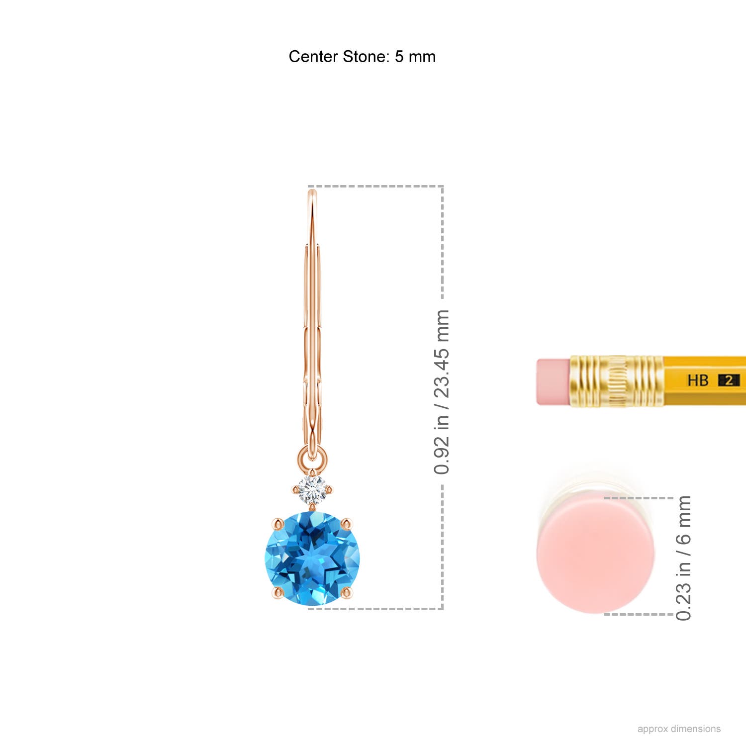 AAA - Swiss Blue Topaz / 1.24 CT / 14 KT Rose Gold