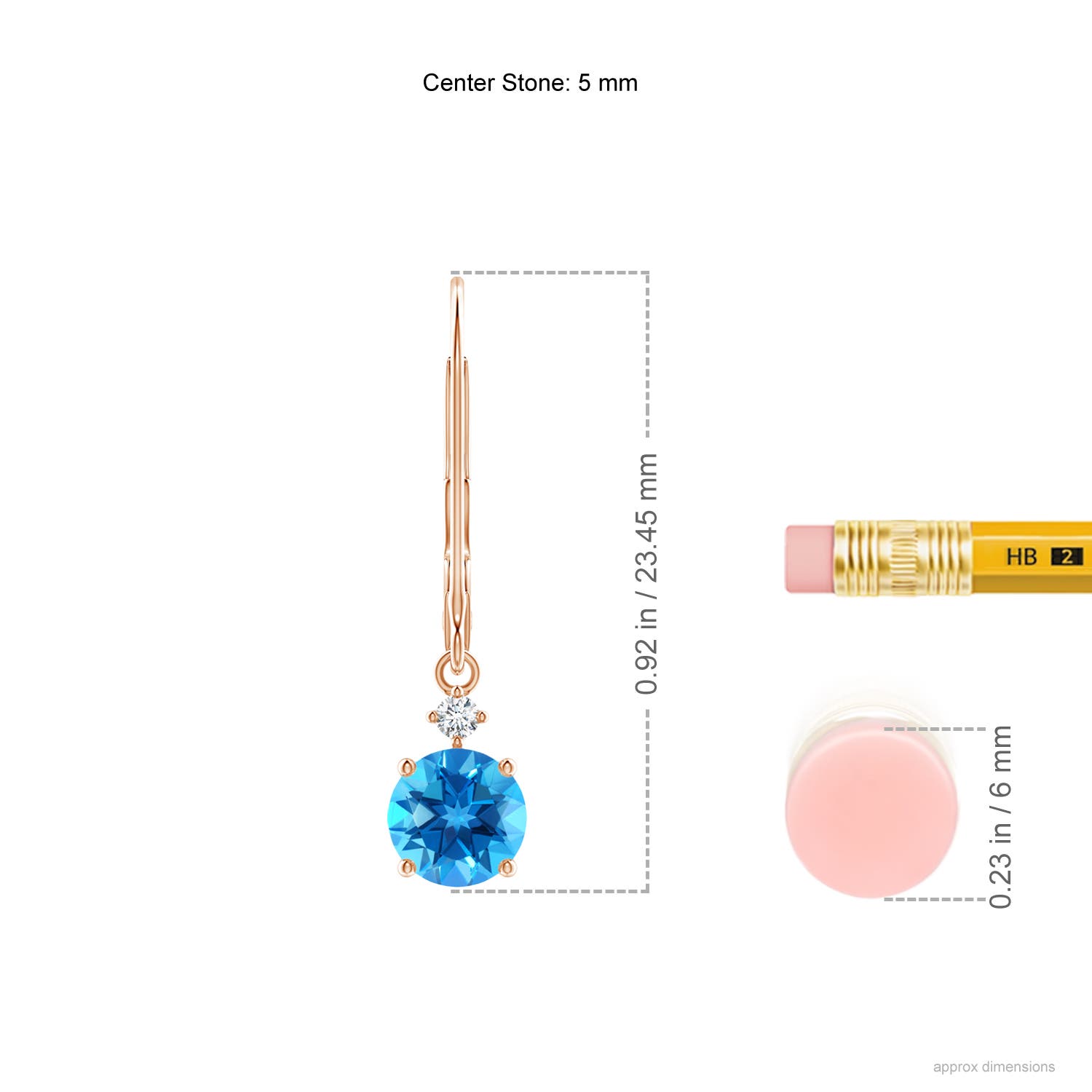 AAAA - Swiss Blue Topaz / 1.24 CT / 14 KT Rose Gold