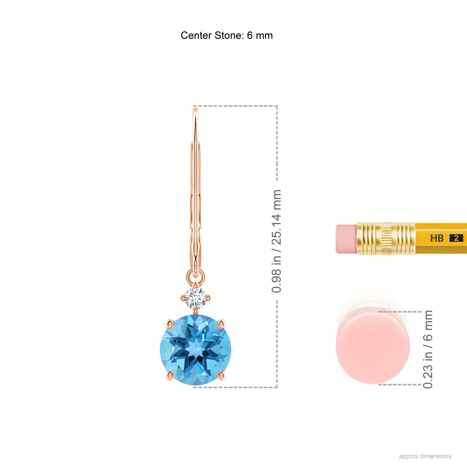 AA - Swiss Blue Topaz / 1.95 CT / 14 KT Rose Gold