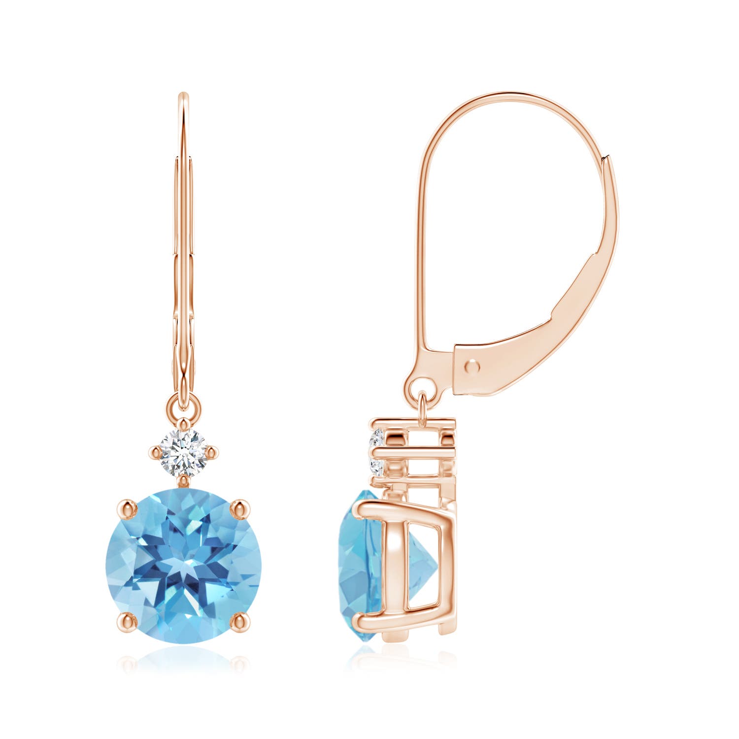 A - Swiss Blue Topaz / 3.19 CT / 14 KT Rose Gold