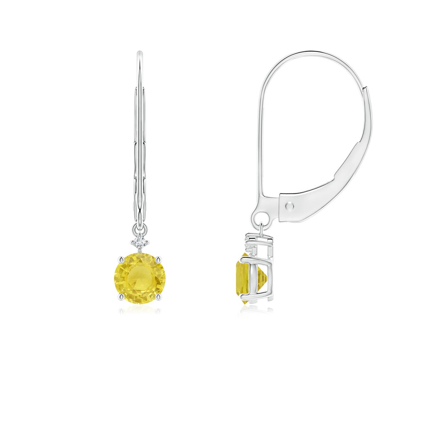 A - Yellow Sapphire / 0.56 CT / 14 KT White Gold