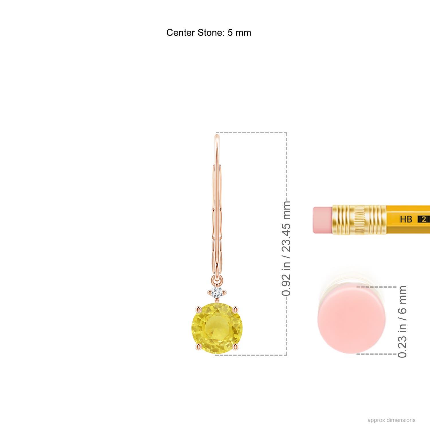 A - Yellow Sapphire / 1.1 CT / 14 KT Rose Gold