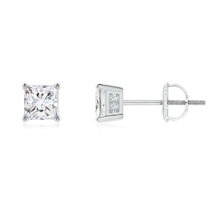 3.4mm GVS2 Princess-Cut Diamond Solitaire Stud Earrings in P950 Platinum