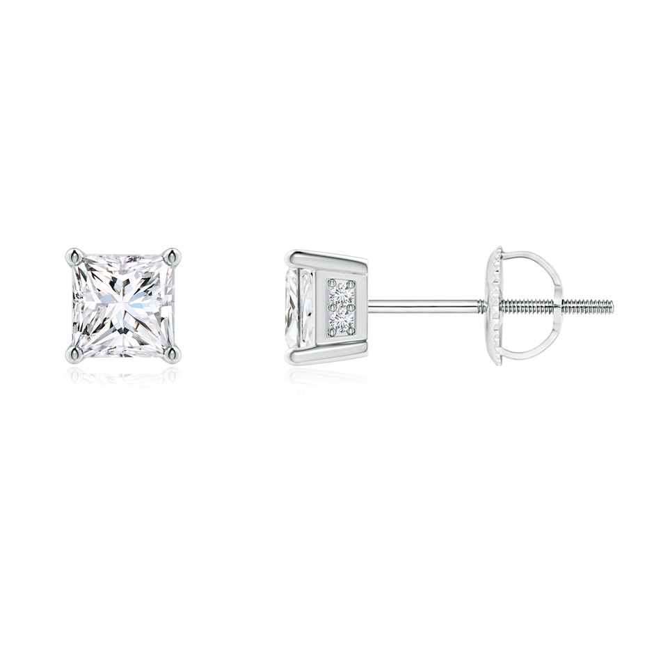 3.4mm GVS2 Princess-Cut Diamond Solitaire Stud Earrings in P950 Platinum 