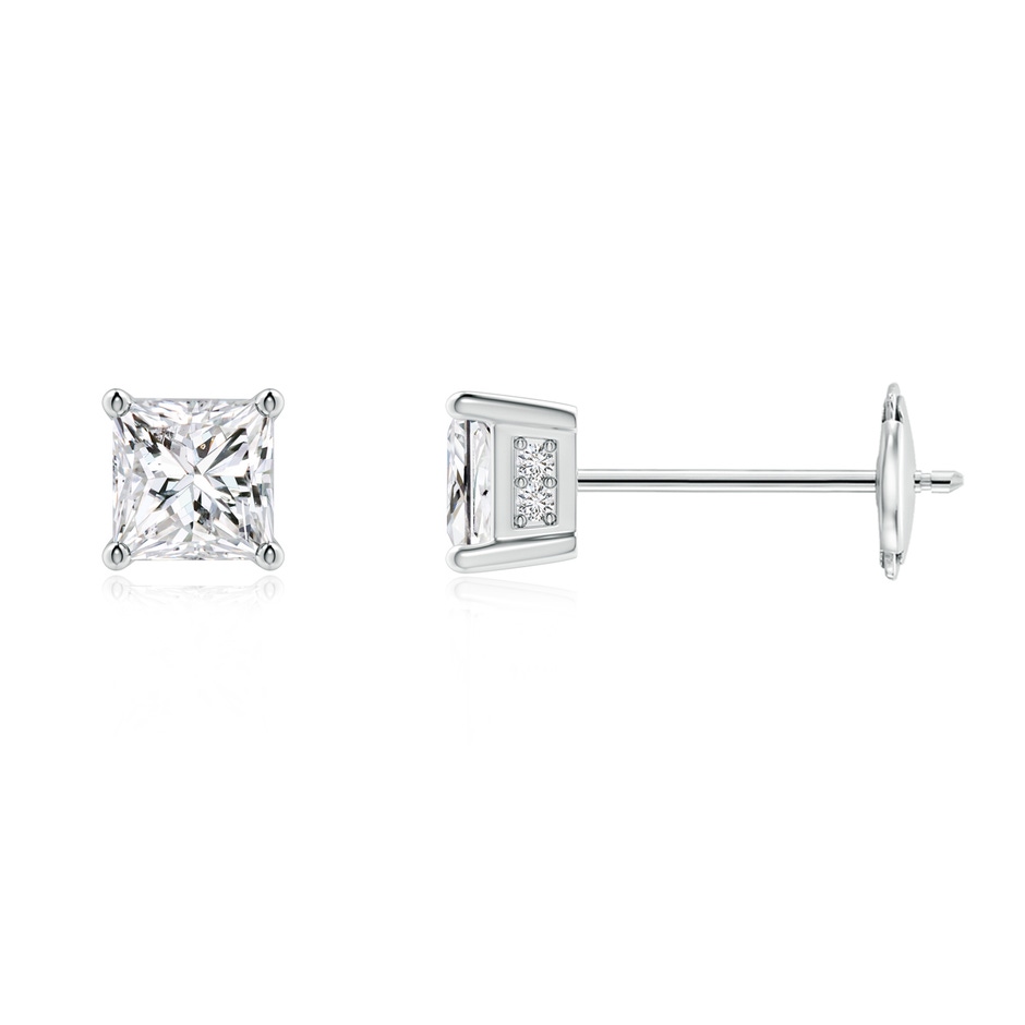 3.4mm HSI2 Princess-Cut Diamond Solitaire Stud Earrings in White Gold 