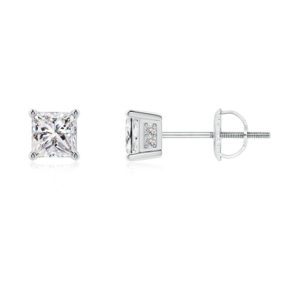 3.4mm IJI1I2 Princess-Cut Diamond Solitaire Stud Earrings in P950 Platinum 