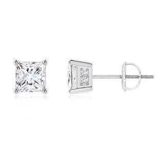 4.4mm GVS2 Princess-Cut Diamond Solitaire Stud Earrings in P950 Platinum