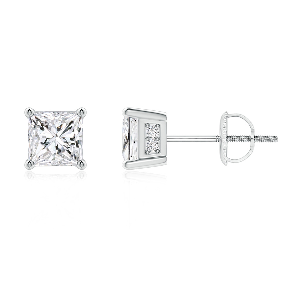 4.4mm HSI2 Princess-Cut Diamond Solitaire Stud Earrings in P950 Platinum 