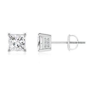 4.4mm HSI2 Princess-Cut Diamond Solitaire Stud Earrings in P950 Platinum