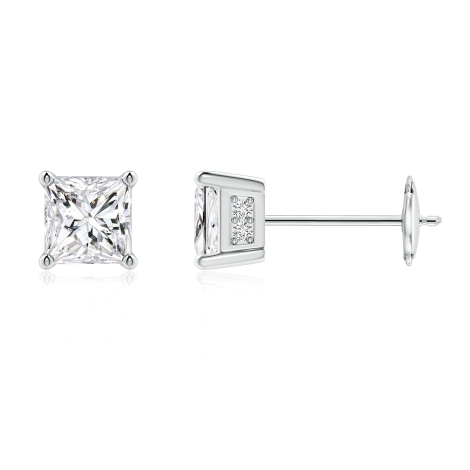 4.4mm HSI2 Princess-Cut Diamond Solitaire Stud Earrings in White Gold 