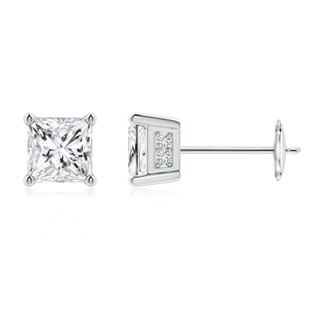 4.8mm HSI2 Princess-Cut Diamond Solitaire Stud Earrings in White Gold