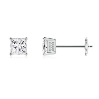 4mm HSI2 Princess-Cut Diamond Solitaire Stud Earrings in White Gold