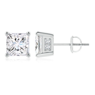 5.4mm GVS2 Princess-Cut Diamond Solitaire Stud Earrings in P950 Platinum