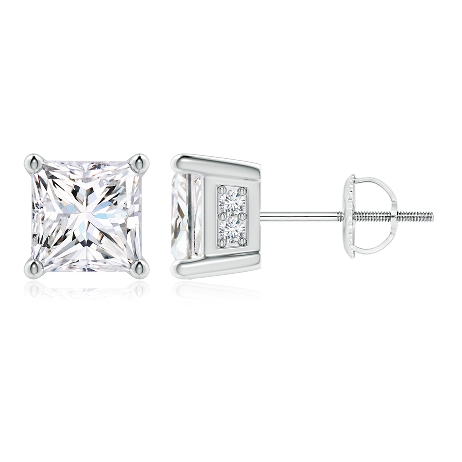 5.4mm GVS2 Princess-Cut Diamond Solitaire Stud Earrings in P950 Platinum 