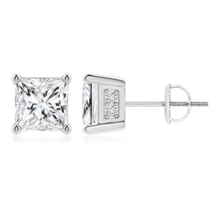 5.4mm HSI2 Princess-Cut Diamond Solitaire Stud Earrings in P950 Platinum