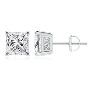 5.4mm IJI1I2 Princess-Cut Diamond Solitaire Stud Earrings in P950 Platinum