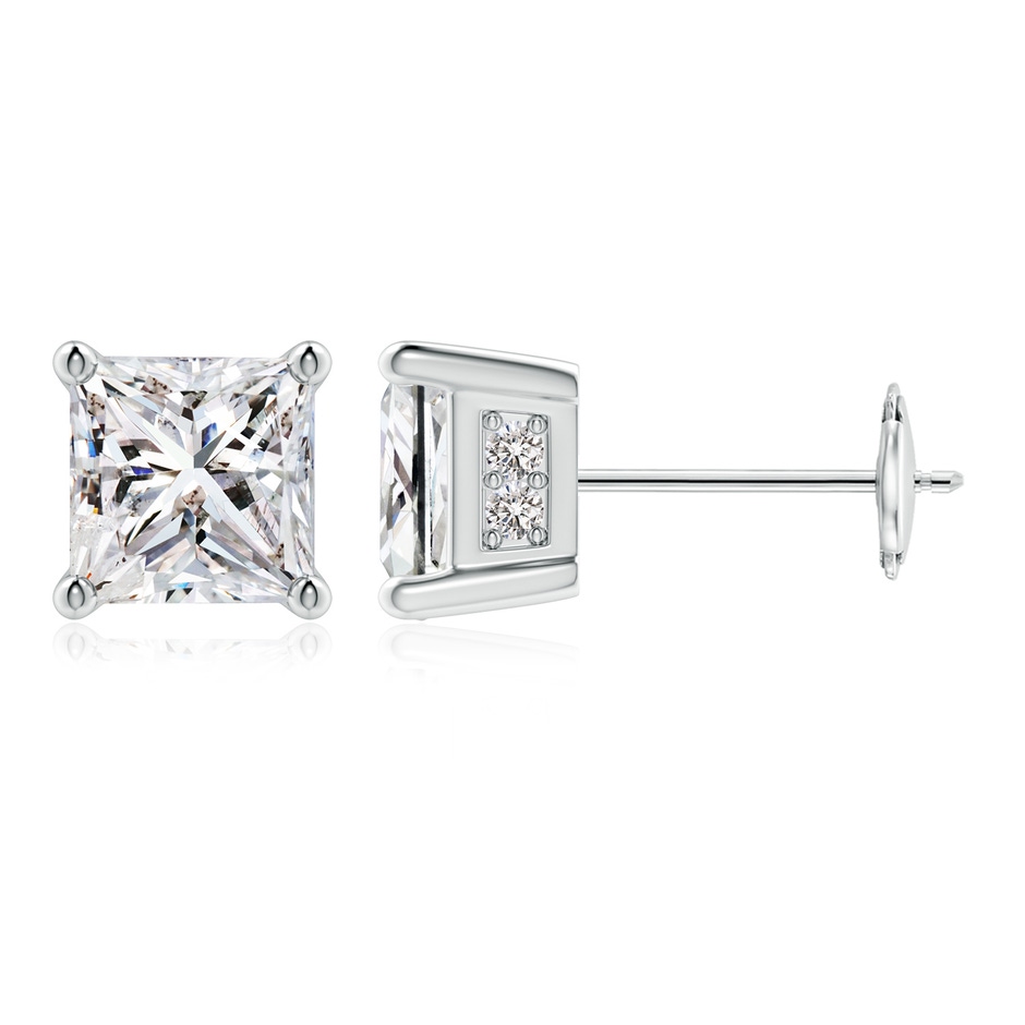5.4mm IJI1I2 Princess-Cut Diamond Solitaire Stud Earrings in White Gold 