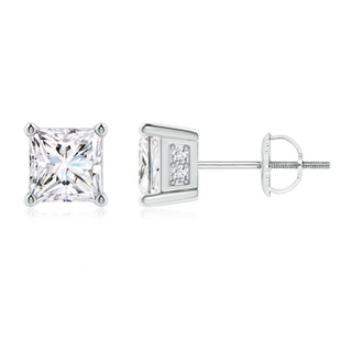 5mm GVS2 Princess-Cut Diamond Solitaire Stud Earrings in P950 Platinum
