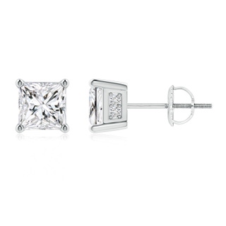 5mm HSI2 Princess-Cut Diamond Solitaire Stud Earrings in P950 Platinum