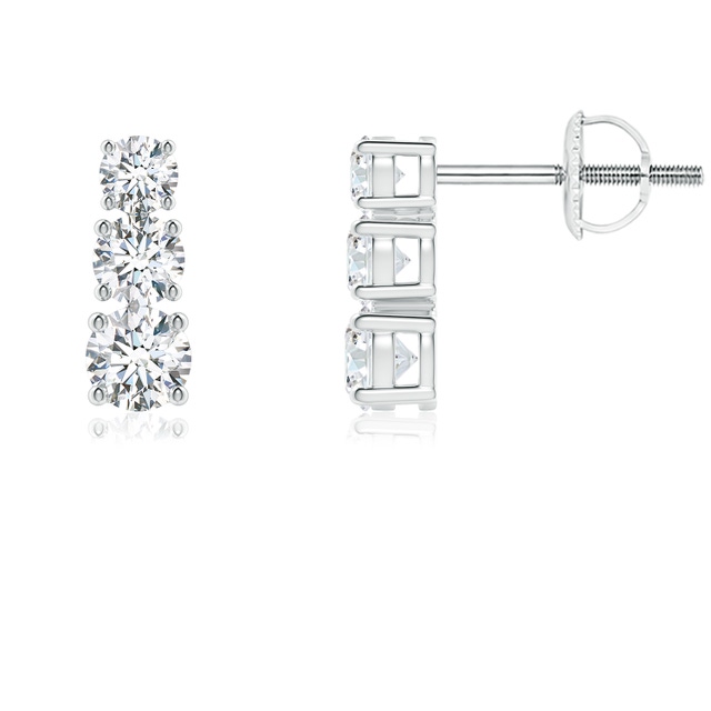 Prong-Set Diamond Vertical Bar Stud Earrings | Angara