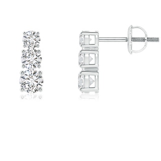 3.5mm HSI2 Graduated Diamond Three Stone Earrings in P950 Platinum