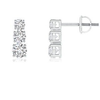 3.5mm HSI2 Graduated Diamond Three Stone Earrings in White Gold