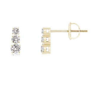 3.5mm IJI1I2 Graduated Diamond Three Stone Earrings in 9K Yellow Gold