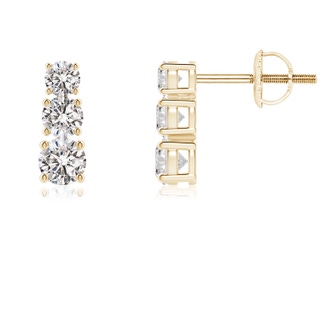 3.5mm IJI1I2 Graduated Diamond Three Stone Earrings in Yellow Gold