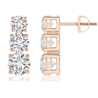 5.5mm HSI2 Graduated Diamond Three Stone Earrings in 9K Rose Gold