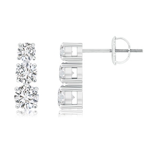 5.5mm HSI2 Graduated Diamond Three Stone Earrings in 9K White Gold