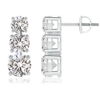 5.5mm IJI1I2 Graduated Diamond Three Stone Earrings in P950 Platinum