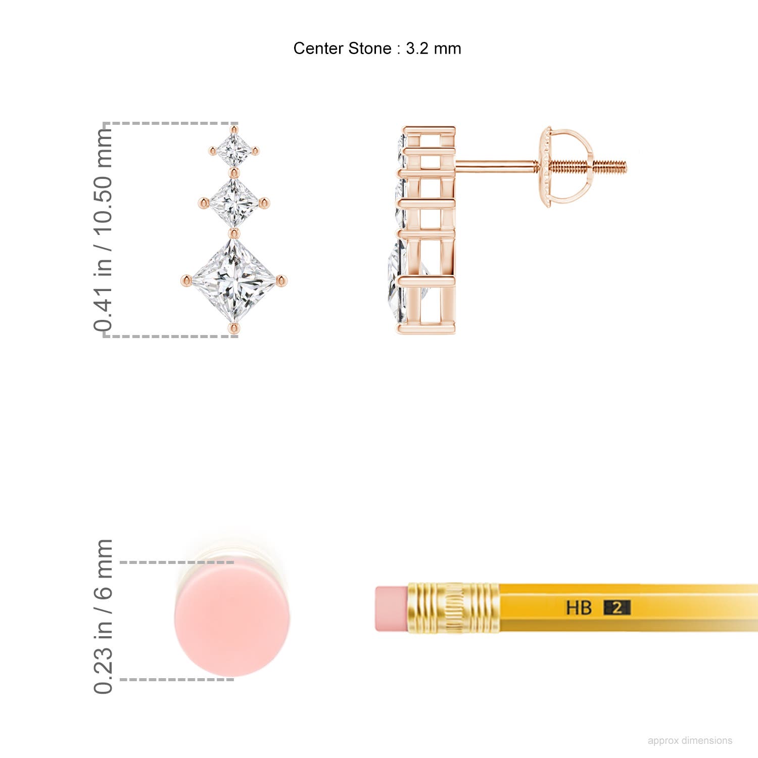 H, SI2 / 0.52 CT / 14 KT Rose Gold