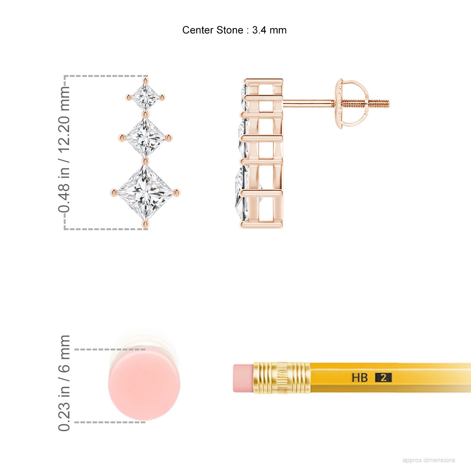 H, SI2 / 0.75 CT / 14 KT Rose Gold