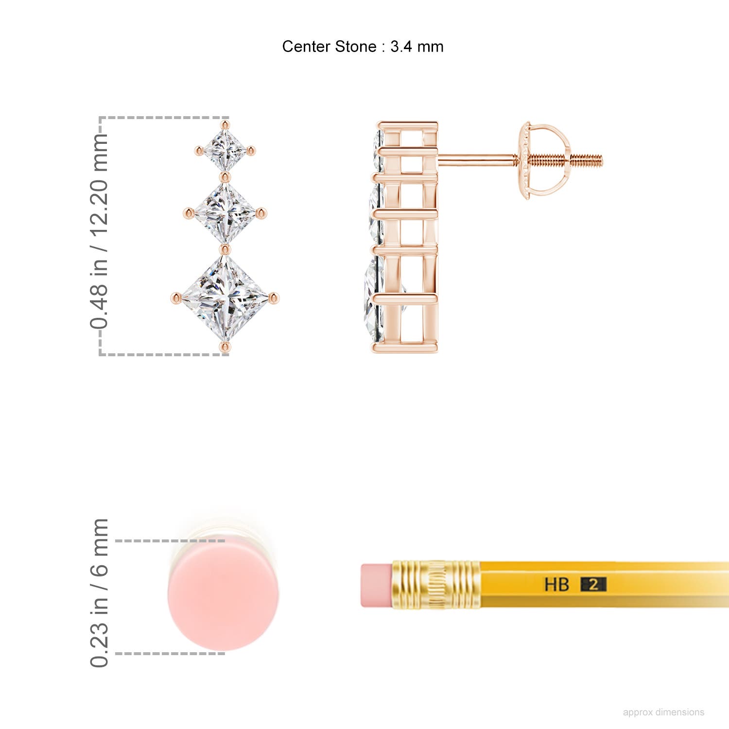 I-J, I1-I2 / 0.75 CT / 14 KT Rose Gold