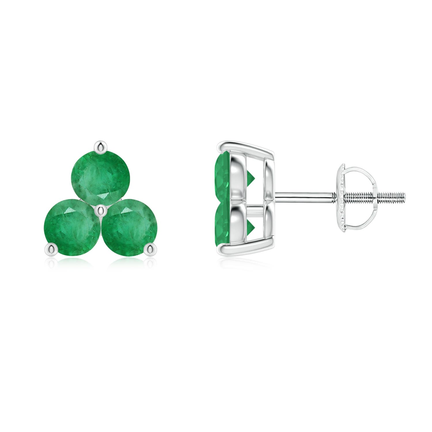 A - Emerald / 0.38 CT / 14 KT White Gold