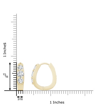 5.2mm GVS2 Diamond Three Stone Hoop Earrings in Yellow Gold product image