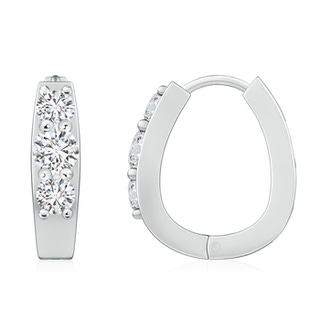 5.2mm HSI2 Diamond Three Stone Hoop Earrings in 9K White Gold