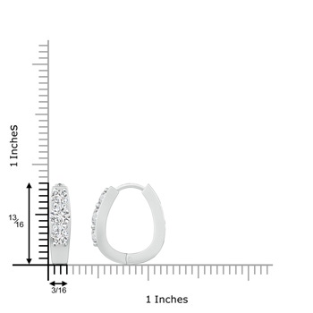 5.2mm HSI2 Diamond Three Stone Hoop Earrings in White Gold product image