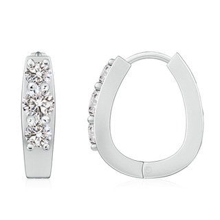 5.2mm IJI1I2 Diamond Three Stone Hoop Earrings in 9K White Gold